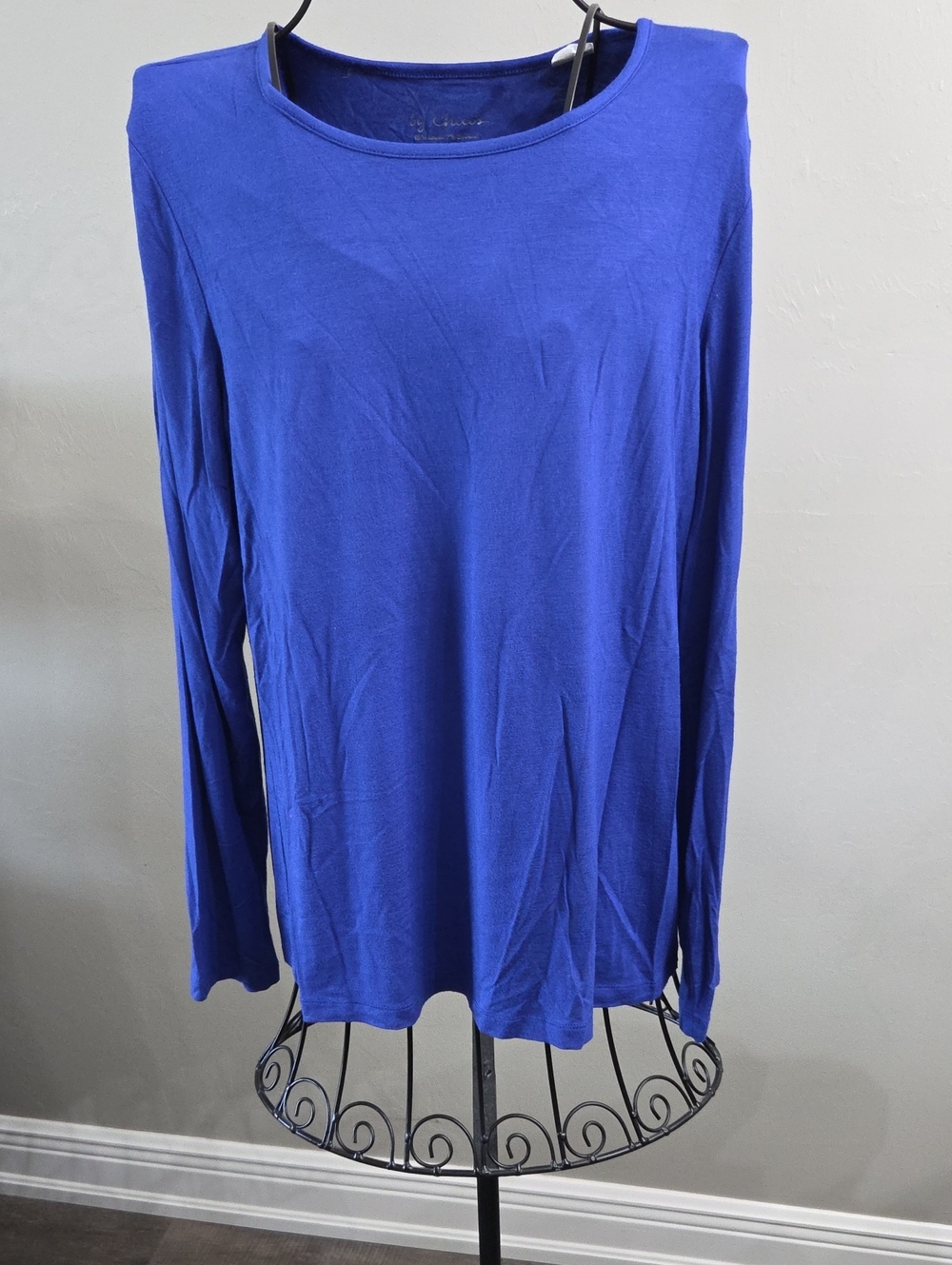 Chico's Royal Blue Long Sleeve Crewneck Top